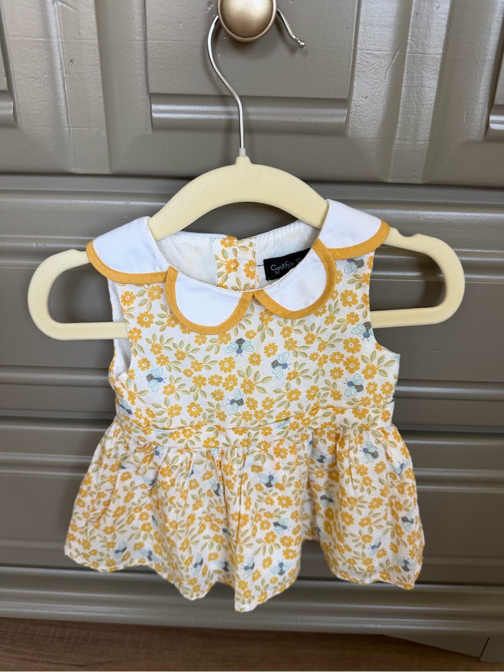 Cynthia Rowley 3-6 Months Yellow Floral Top Set Bumblebee Spring Summer Outfit